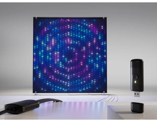 Twinkly TWDJ1120STP-BEU - Panou LED RGBW pentru exterior, 1120 LED, 2,6 x 2,7 m, IP44, Wi-Fi