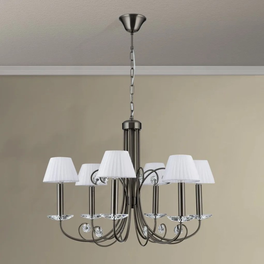 Candelabru stil clasic cu cristal K9 ARIANE 6L nickel inchis