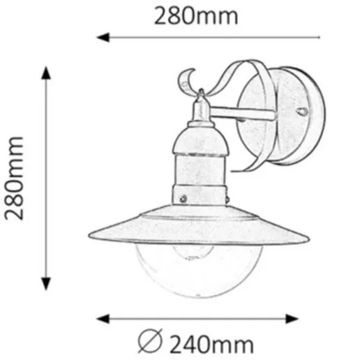 Aplică de exterior OSLO 1xE27/60W/230V IP44 Rabalux 8681