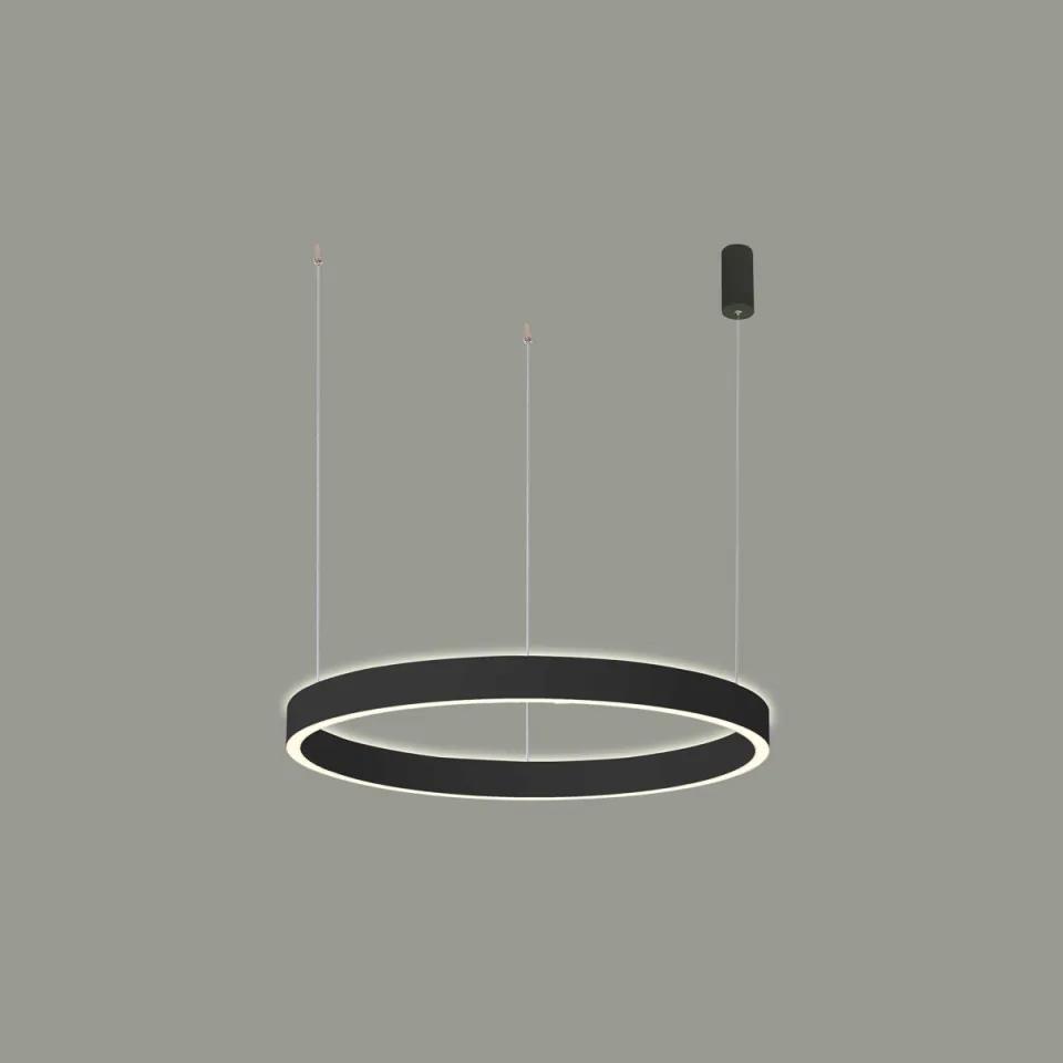 Lustra moderna neagra rotunda cu led Brasco d60