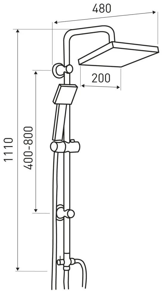 Set de duș Denis 63 negru și auriu