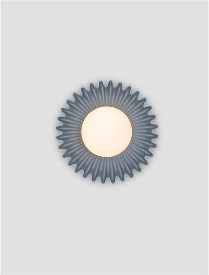 Aplica decorativa ceramica blue gri, sticla alb, PETEL