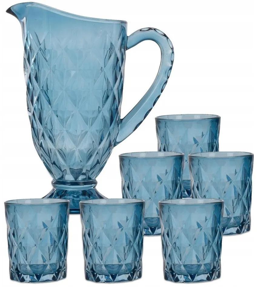 Set pahare cu carafă EH Topaz 7 buc., albastru