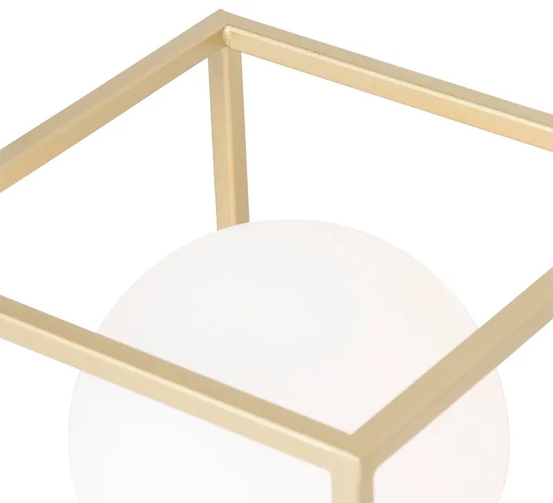 Lampa de masă de design aurie cu sticlă albă - Aniek