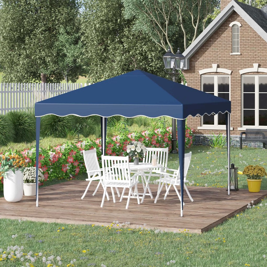 Outsunny pavilion pliant 3 x 3 m, cort de grădină pliabil, reglabil pe înălțime, cu geantă de transport, protecție UV, oțel, material Oxford, albastru | Aosom Romania