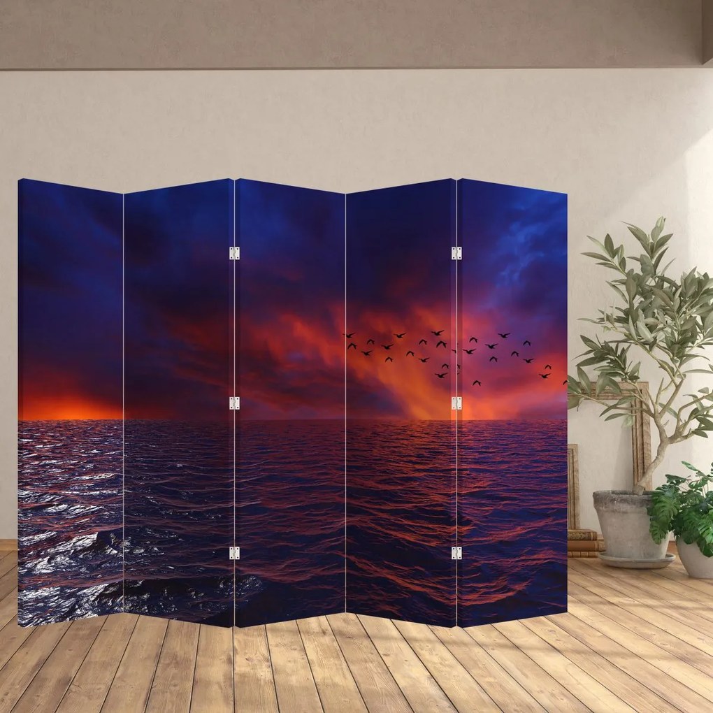 Paravan - Mare și păsări (210x170 cm)