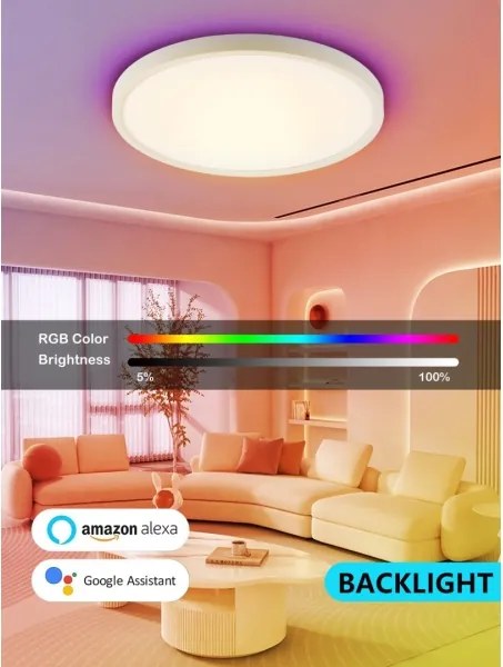 Plafonieră LED RGB dimabilă Immax NEO 07169-W60 TUDO 65W/230V Wi-Fi Tuya + telecomandă