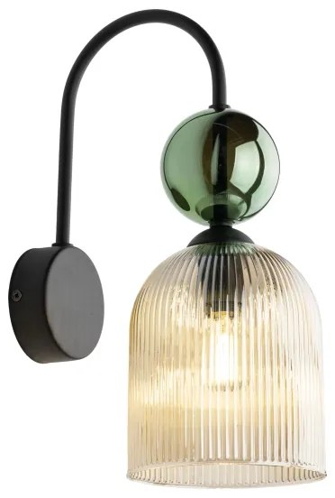 Aplica de perete SOPHIA, 1xE14/10W/230V, negru/verde/bej fumuriu