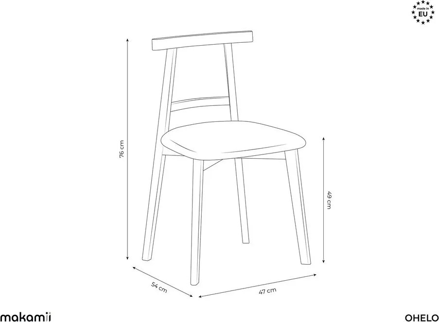 Scaun de dining crem din lemn masiv Ohelo – Makamii