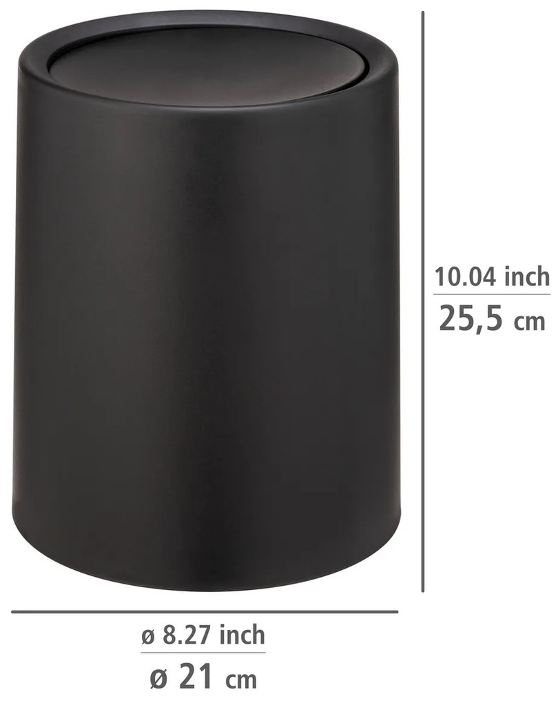 Wenko Coș de gunoi cu capac basculant Atri 6 l, negru