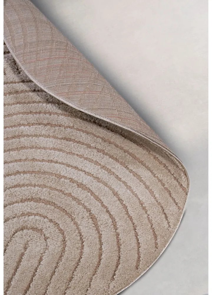 Covor taupe rotund ø 160 cm Panglao New York Taupe – Elle Decoration