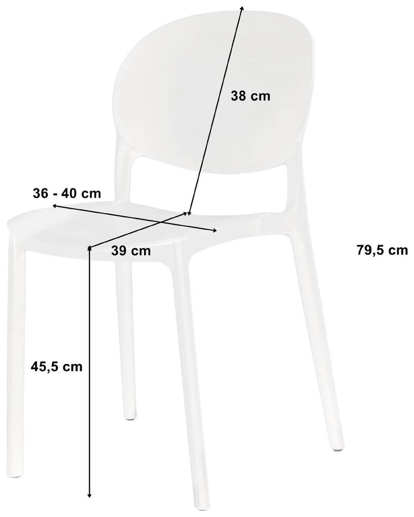 Scaun din plastic alb RAWA