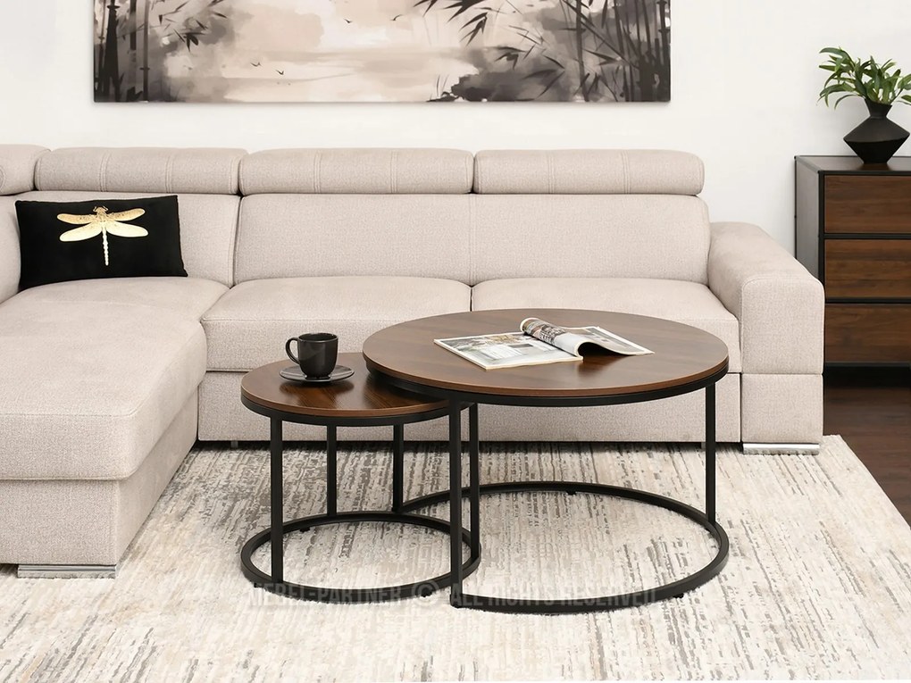 Măsuță de cafea Klara (nuc + negru). Promo -6%. 1111630