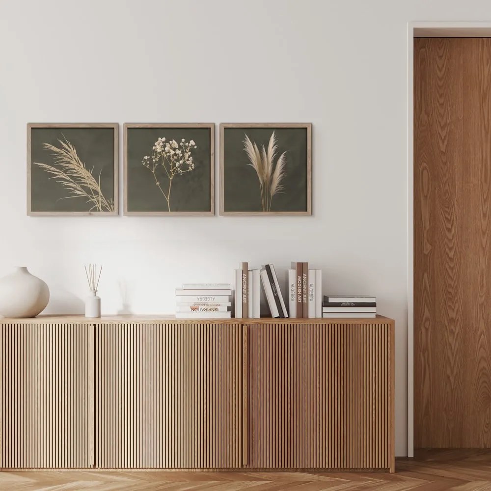 Tablouri 3 buc. 30x30 cm Pampas – Styler