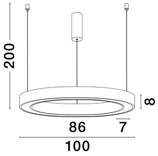Pendul LED dimabil design modern MORBIDO negru 100cm