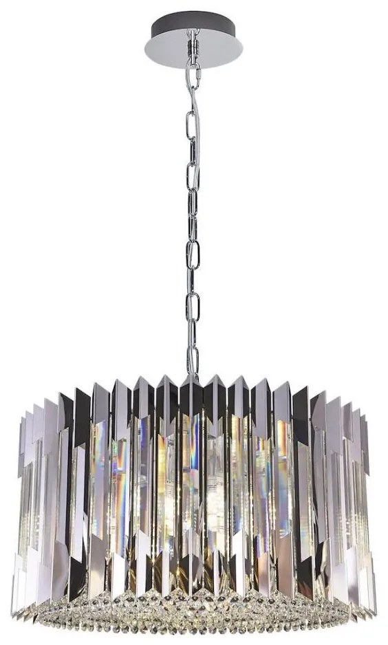 Lustră pe lanț RITZ 12xE14/40W/230V d. 54 cm crom lucios