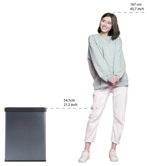 Coș de gunoi albastru de reciclat din plastic reciclat 54 l Verto Recycle – Curver