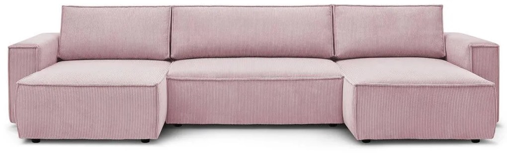 Canapea extensibila in forma de U Culoare Roz deschis, SMART