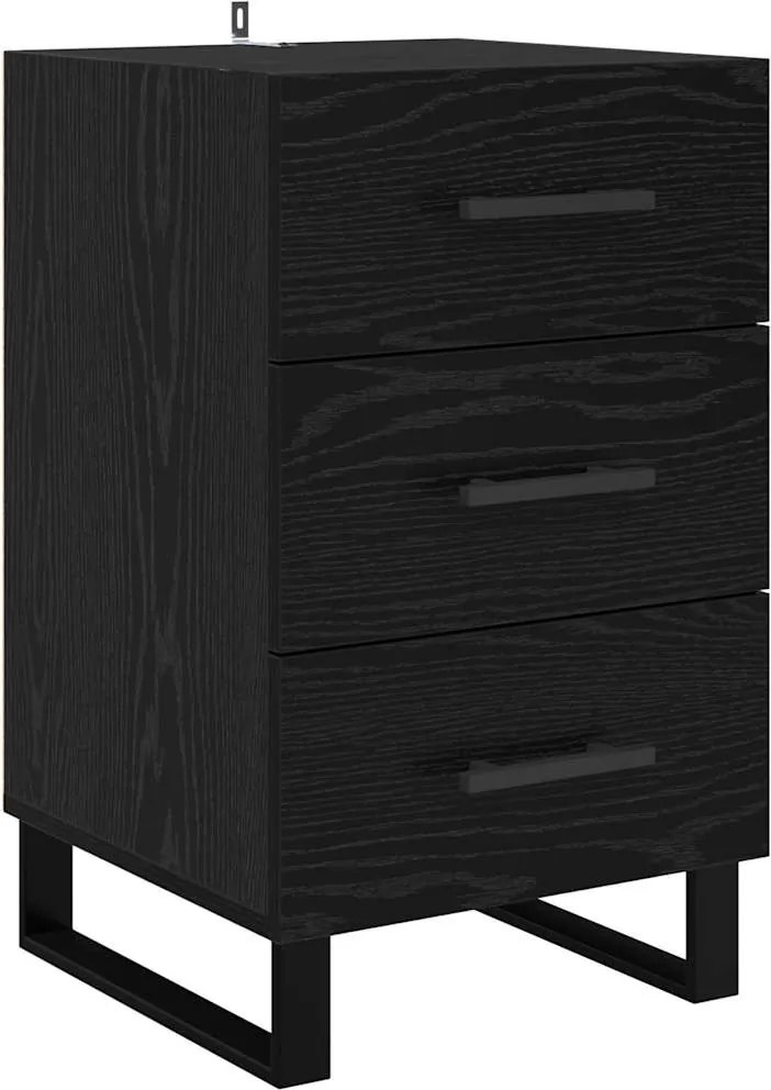 vidaXL Dulap de noapte Stejar Negru 40 x 40 x 66 cm Lemn compozit