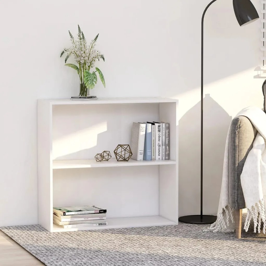 vidaXL Bibliotecă, alb, 80x30x76,5 cm, lemn prelucrat