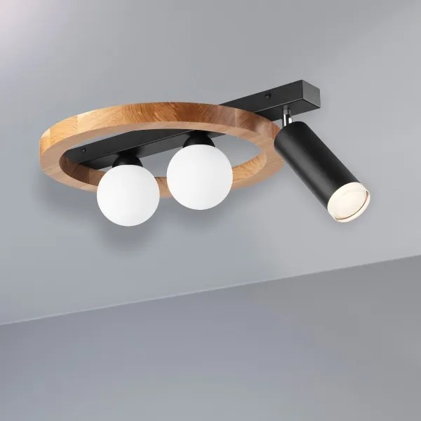 Spot OTIS 2xG9/5W/230V + 1xE27/15W/230V stejar