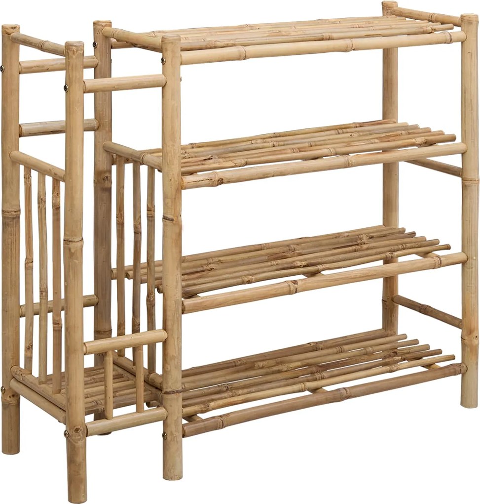 vidaXL Raft pentru încălțăminte cu raft natural 88 x 27 x 80 cm Bambus