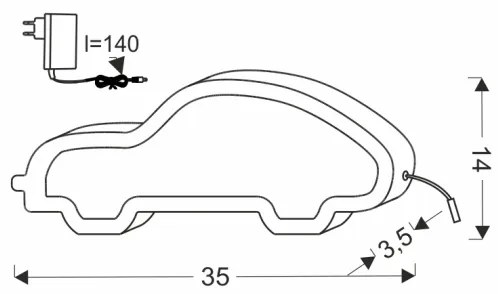 Lampă LED de birou pentru copii CAR LED/11W/230V, neagră