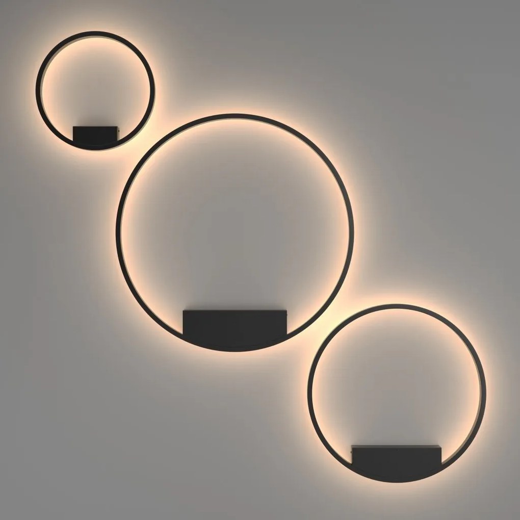 Plafoniera LED design modern Rim negru 60cm, 3000K