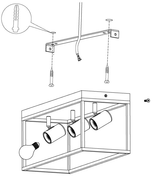 Eglo 98333 - Plafonieră SILENTINA 3xE27/40W/230V