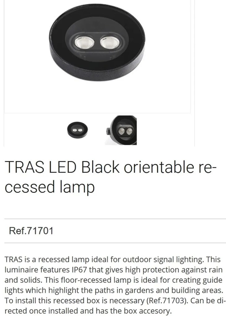 Spot LED incastrabil de exterior orientabil TRAS 4W