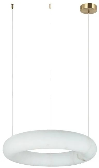 Lustra LED, Design Circular, 34cm, ALABASTER- BRONZE, ZB-2542
