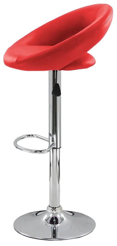 Scaun bar rosu ABS 151 comod din piele sintetică cu baza metalica