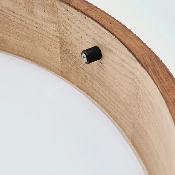 Brilagi - Plafonieră LED RGBW dimabilă CARVALHO, 2×E27/15W/230V, Wi‑Fi, finisaj stejar, Ø 37,5 cm