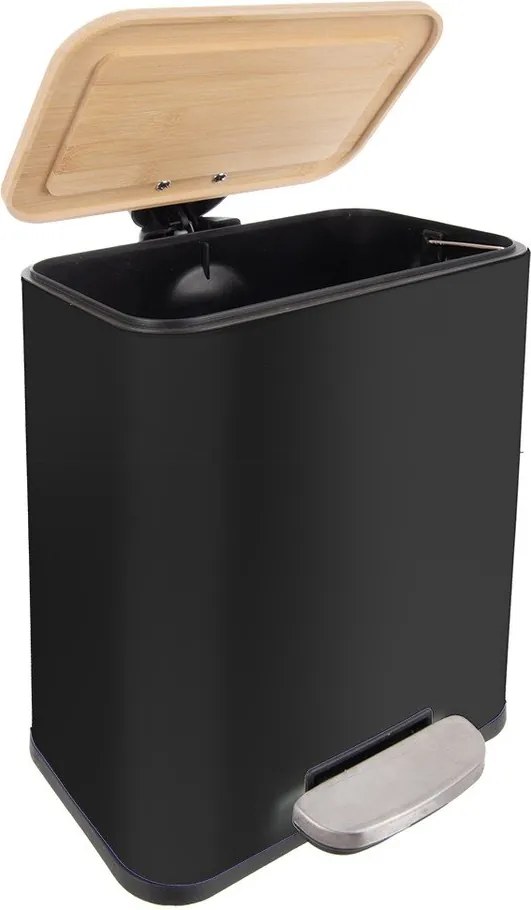 Coș de gunoi negru cu pedală din oțel inoxidabil 5 l Black – Orion