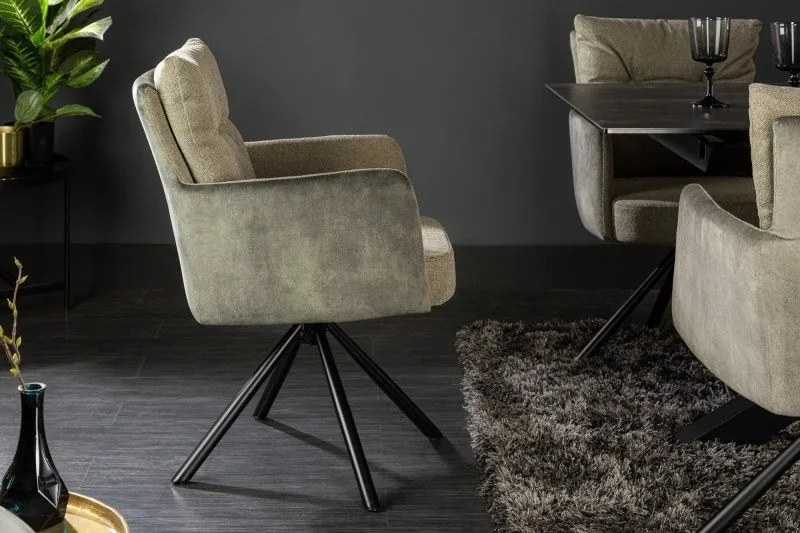 Set 2 scaune pivotante Big George, catifea/ tesatura verde