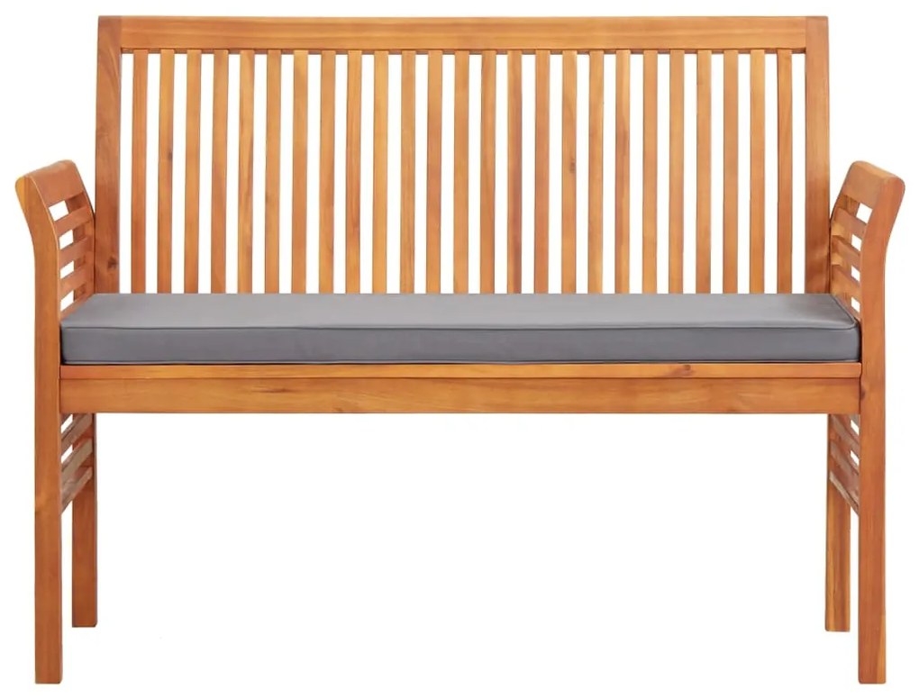 45972 vidaXL Bancă grădină cu 2 locuri & pernă, 120 cm, lemn masiv acacia