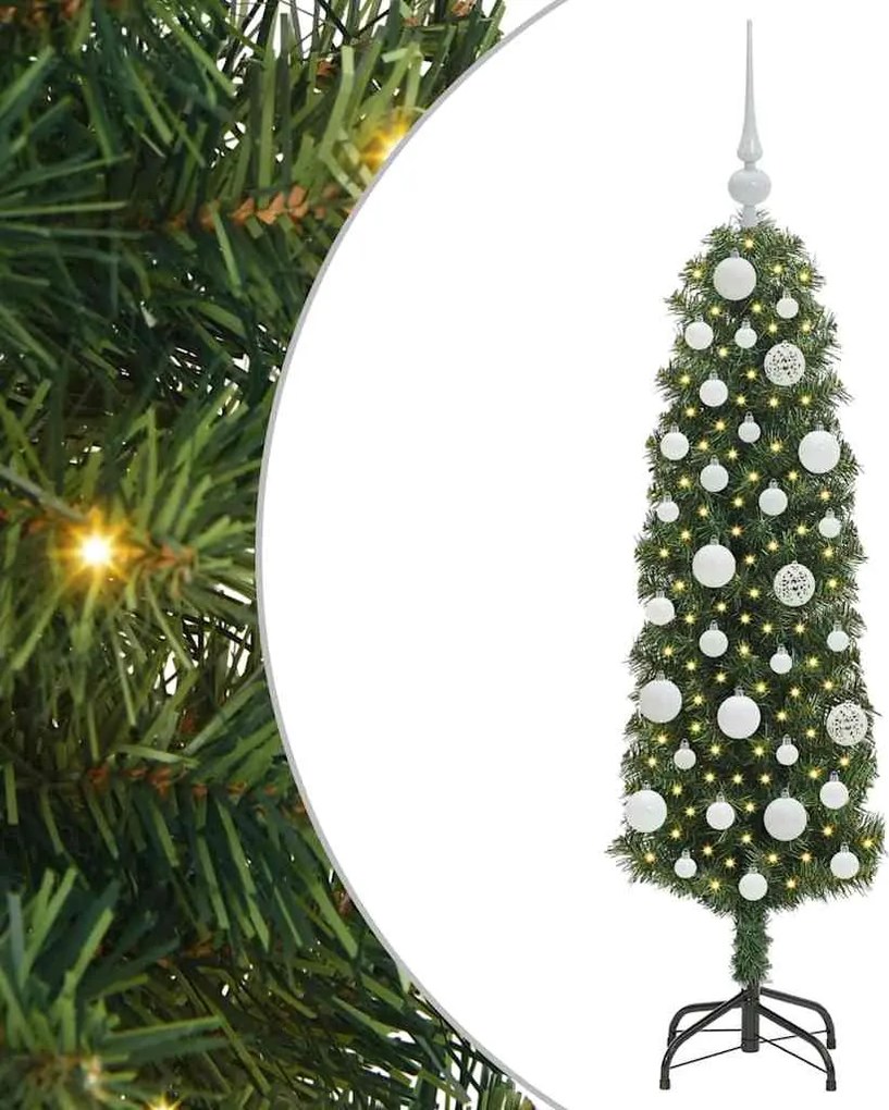 vidaXL Brad de Crăciun artificial Verde 120 cm PVC și oțel și plastic