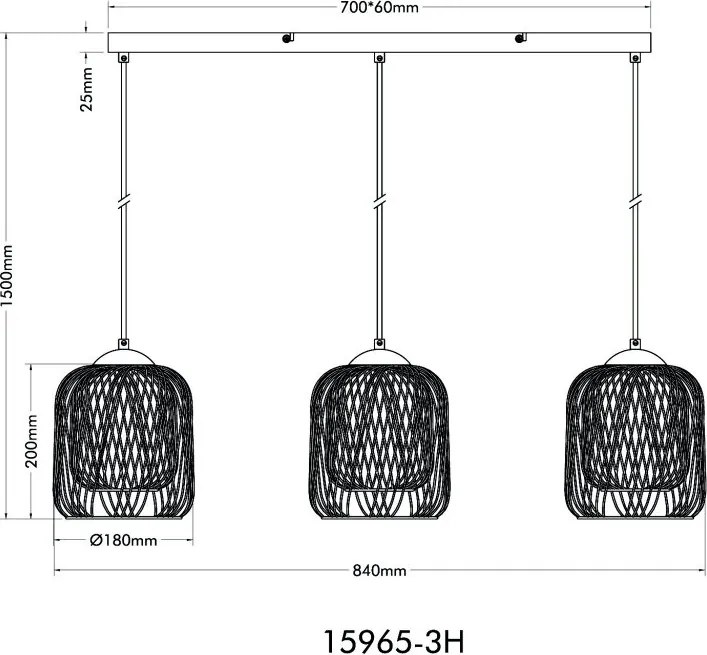 Lustra moderna cu 3 pendule DICHTI