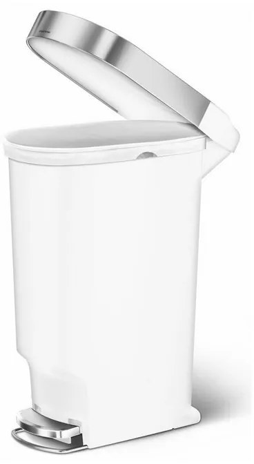 Coș cu pedale Slim 40 l, alb