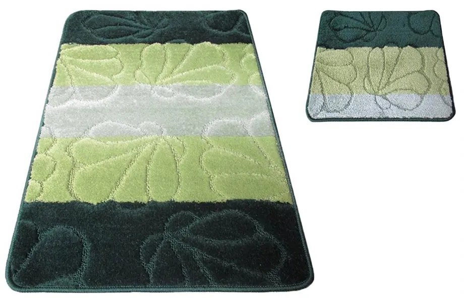 Set covorașe de baie din două părți de culoare verde 50 cm x 80 cm + 40 cm x 50 cm