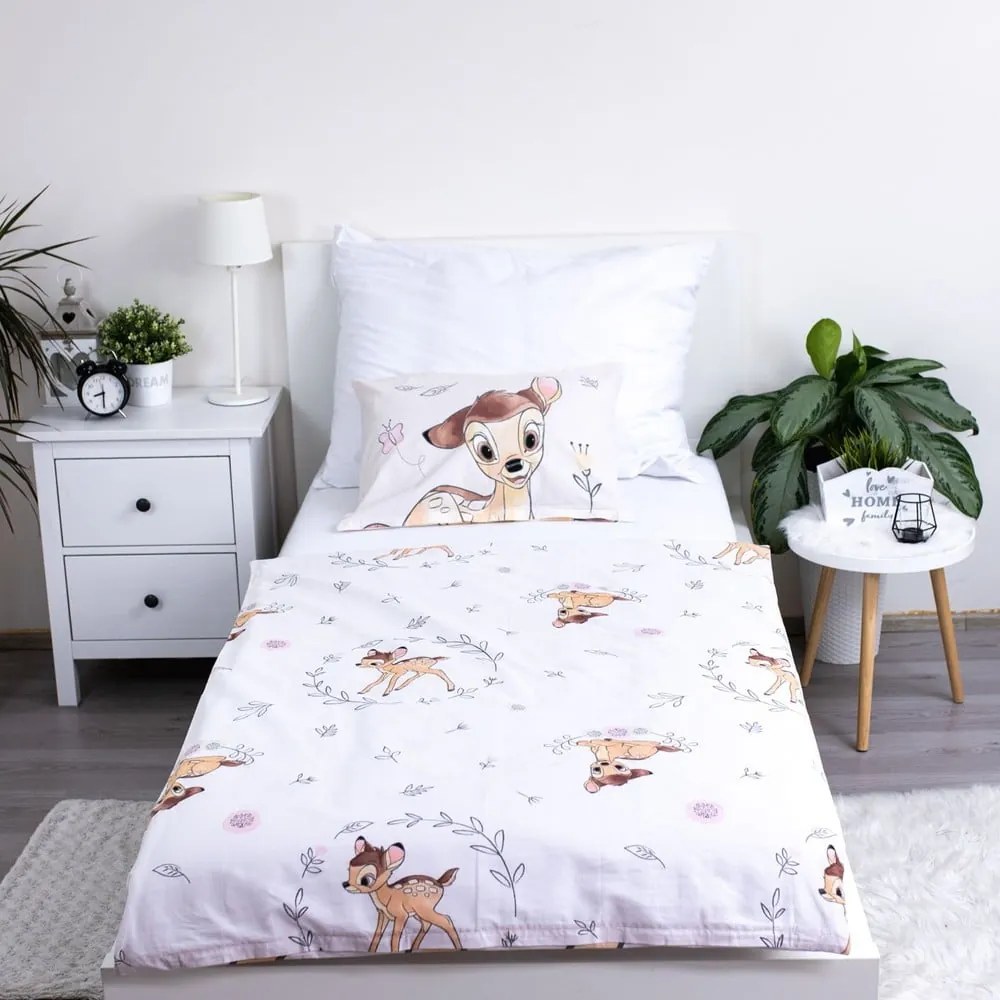 Lenjerie de pat pentru copii din bumbac pentru pătuț 100x135 cm Bambi "Beige" – Jerry Fabrics