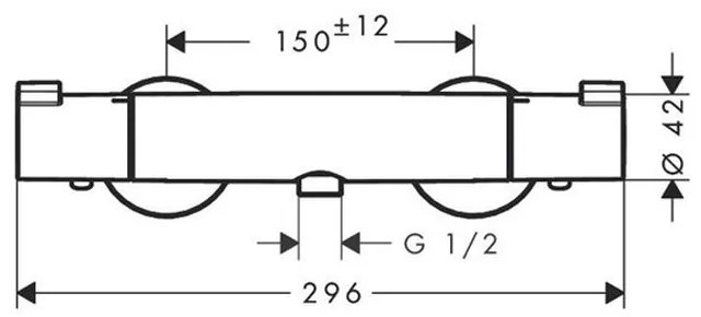 Baterie de dus termostatata 1001 CL, crom