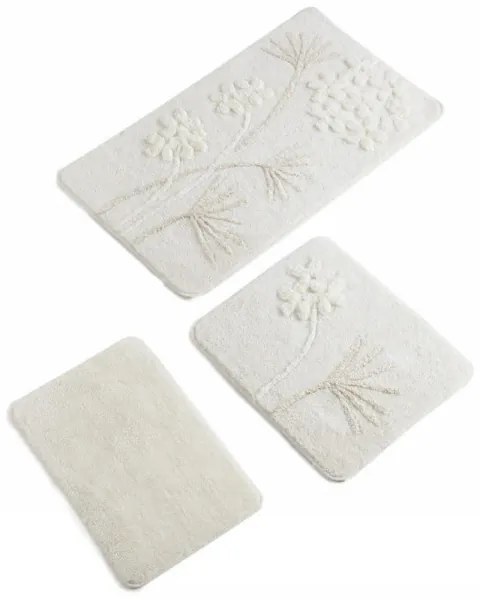 Set 3 Covorase de Baie Orkide, Acrilic, Crem