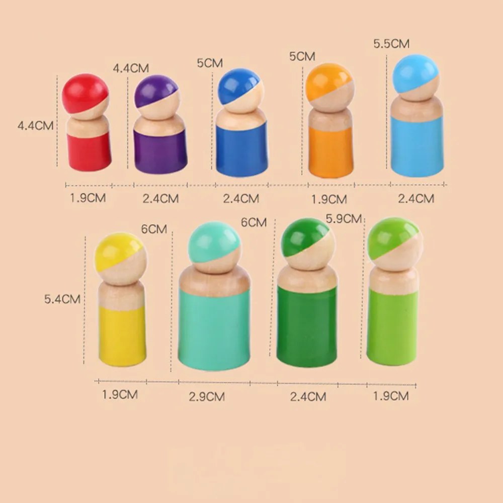 Jucărie din lemn Montessori pentru dezvoltarea abilităților, cu potrivirea formelor