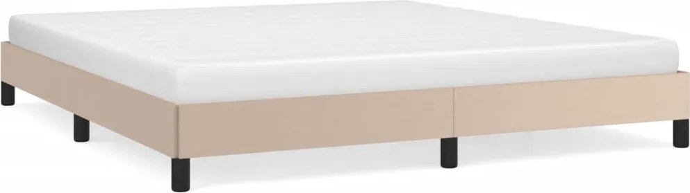 vidaXL Cadru de pat, cappuccino, 160x200 cm, piele ecologică