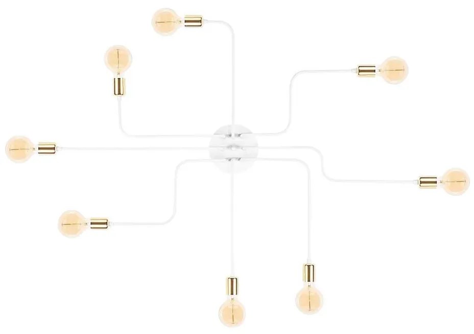 Lustră aplicată TRUVA, 8x E27, 40W, 230V, alb/auriu