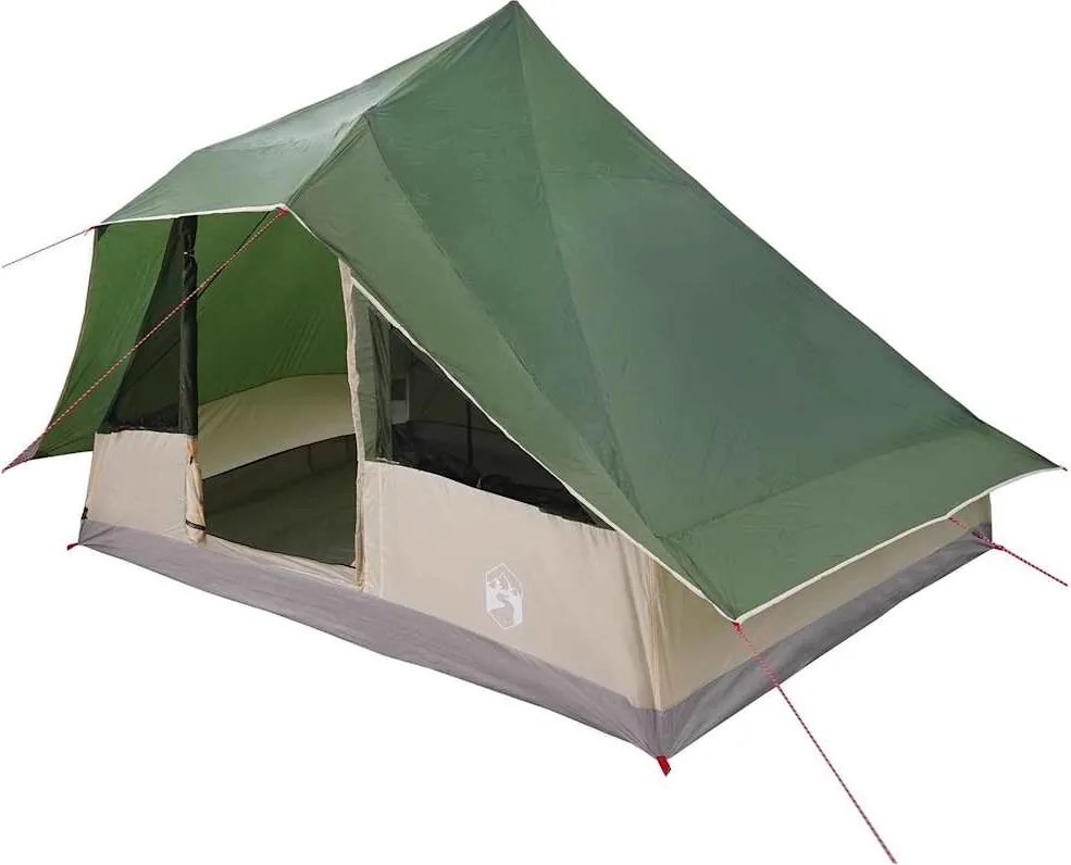 vidaXL Cort Tipi cu acoperiș Verde 364 x 281 x 257 cm tafta