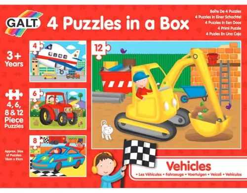 Set 4 puzzle Galt, Vehicule, 30 piese