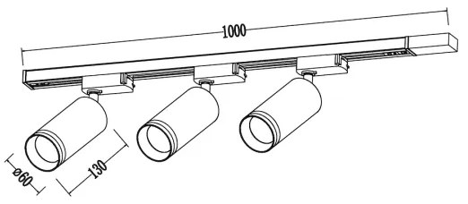 Spot pe șină PIPE 3xGU10/10W/230V alb