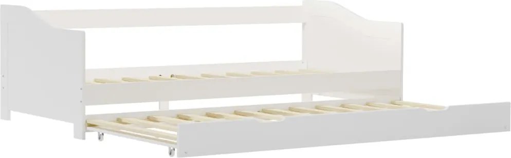 vidaXL Cadru pat canapea, extensibil, alb, 90 x 200 cm, lemn de pin